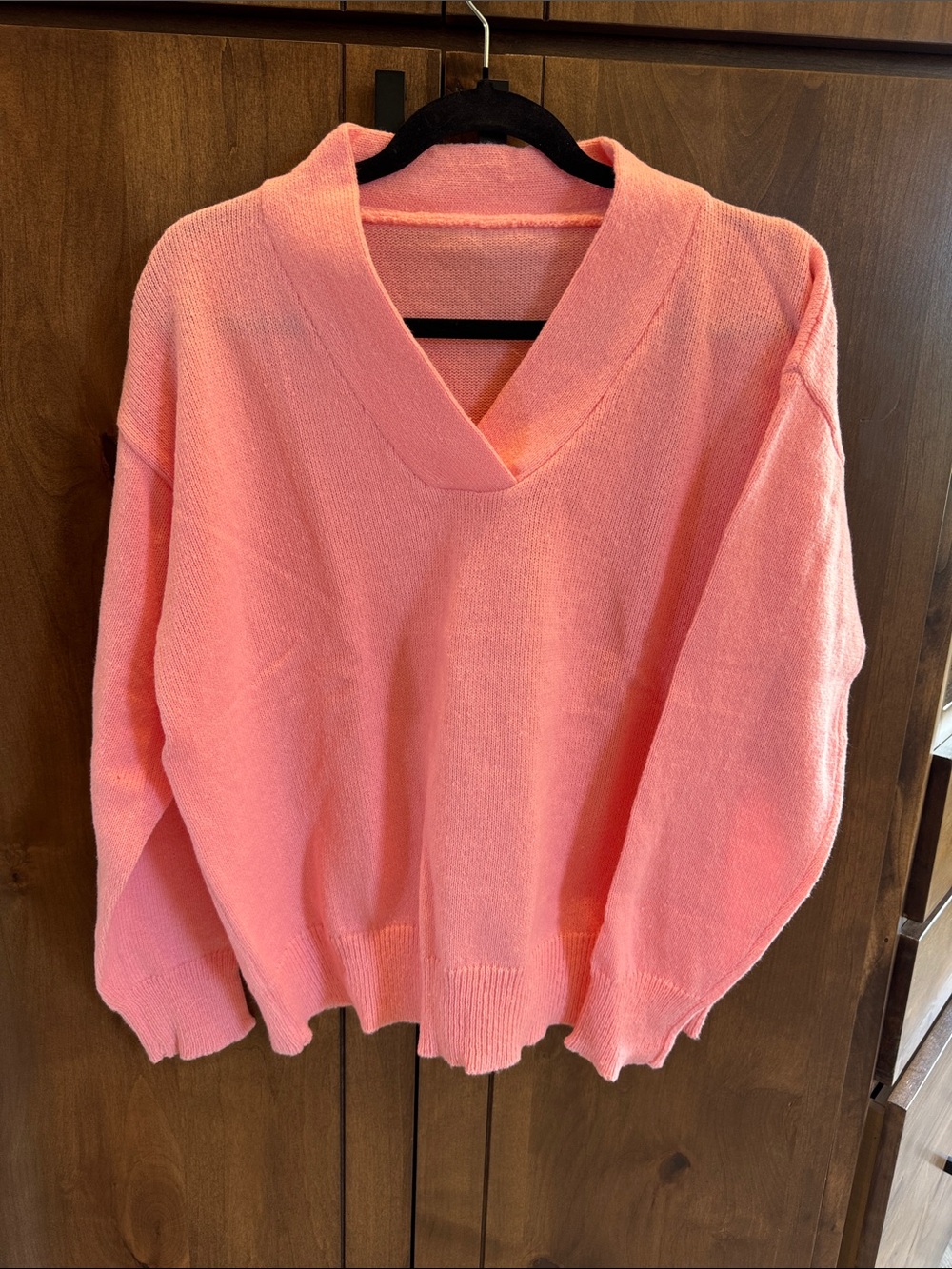 Maggie & Rose Nashville Pink V-Neck Sweater